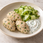 Ginger Turkey Dumplings, Scallion and Cucumber - Fresh Start 30: A Journey To Better Health Ginger Turkey Quenelles, Scallion and Cucumber
